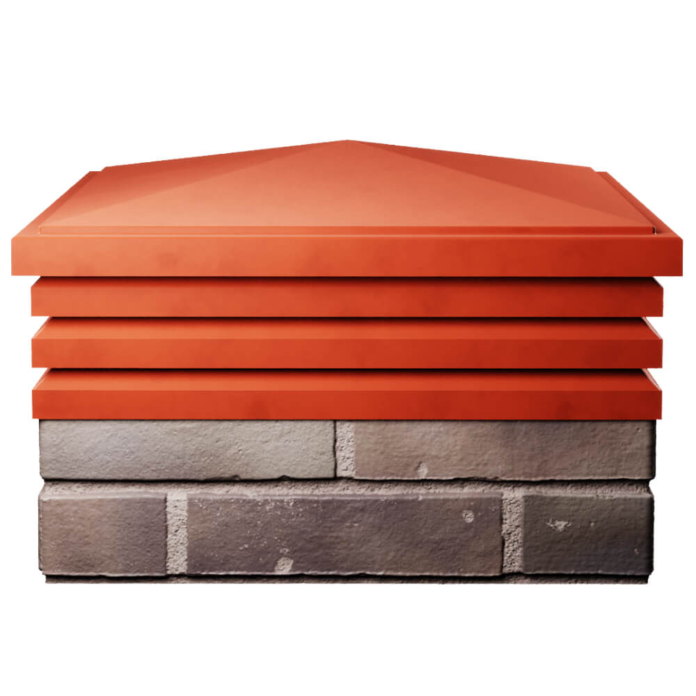 Колпак Zking Бона ХайТек Красный на столб 2х2 кирпича (513х513мм) Тайшет фото