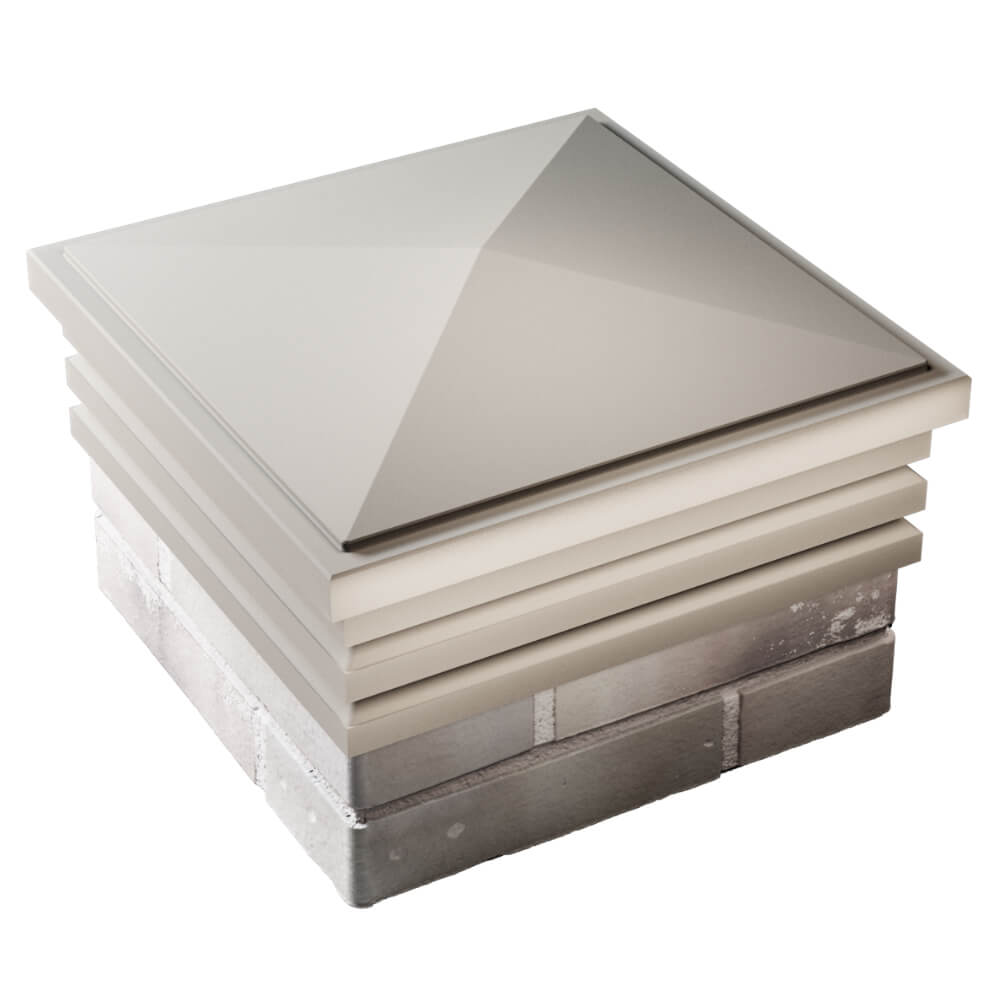 Колпак Zking Бона ХайТек Бежевый на столб 1.5х1.5 кирпича (385х385мм) в Тайшете фото