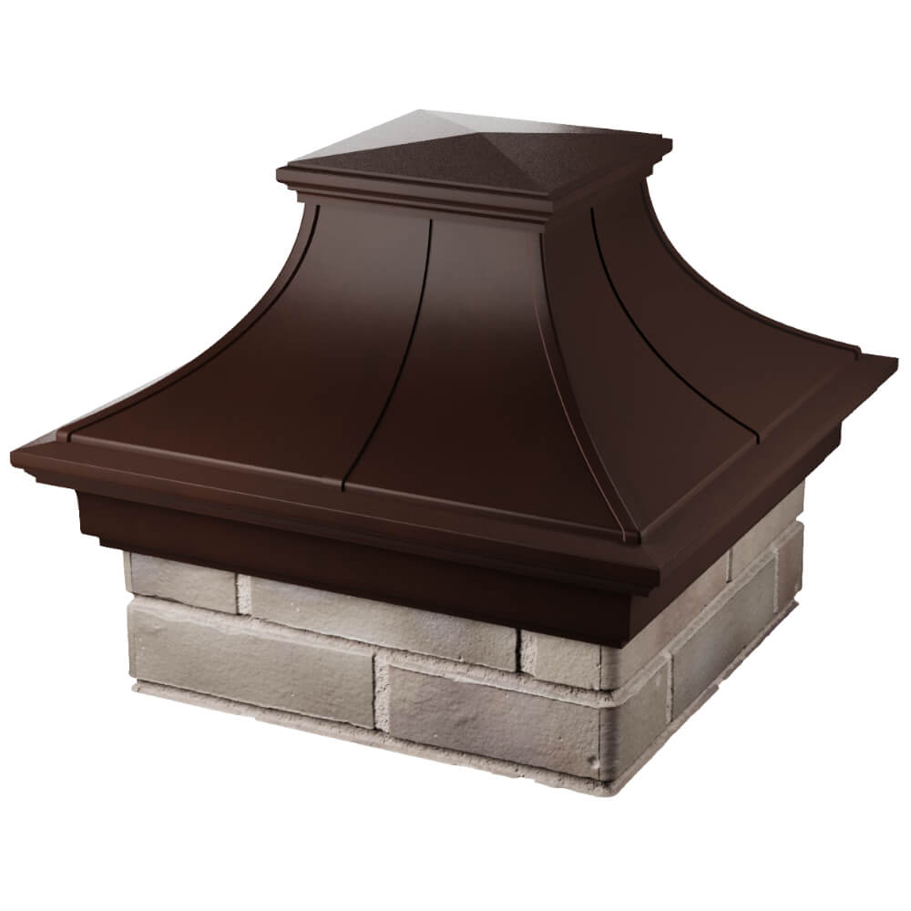 Колпак Zking Монблан Премиум Коричневый на столб 1.5х1.5 кирпича (385х385мм) в Тайшете фото