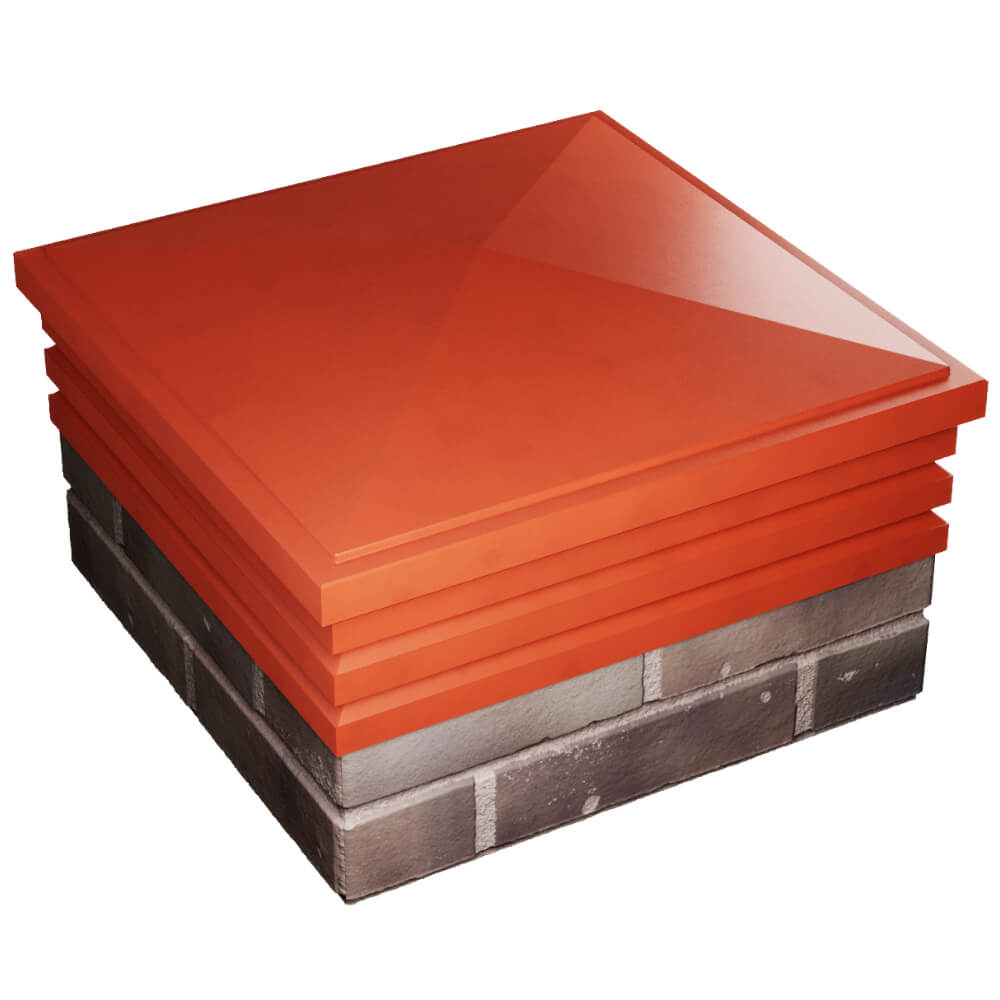 Колпак Zking Бона ХайТек Красный на столб 2х2 кирпича (513х513мм) в Тайшете фото