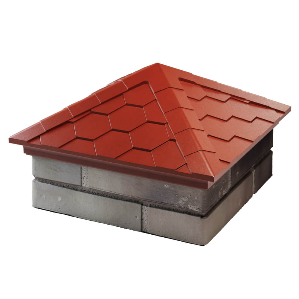 Колпак Zking Эверест Красный на столб 1.5х1.5 кирпича (390х390мм) в Тайшете фото