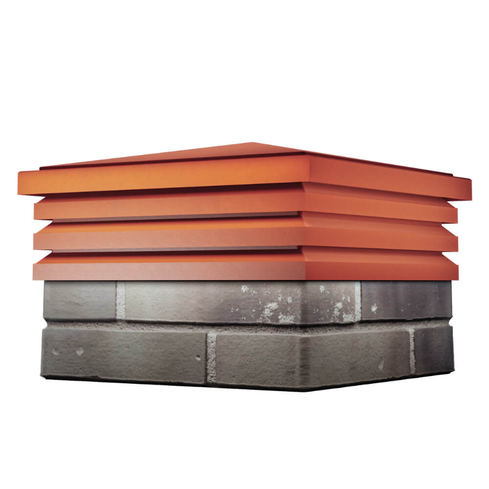 Колпак Zking Бона ХайТек Красный на столб 1.5х1.5 кирпича (385х385мм) в Тайшете фото