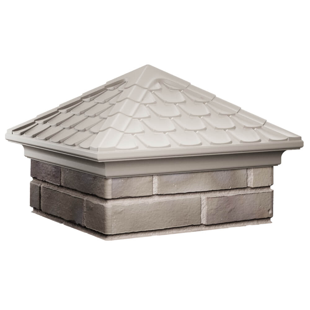 Колпак Zking Эльбрус Бежевый на столб 1.5х1.5 кирпича (385х385мм) в Тайшете фото