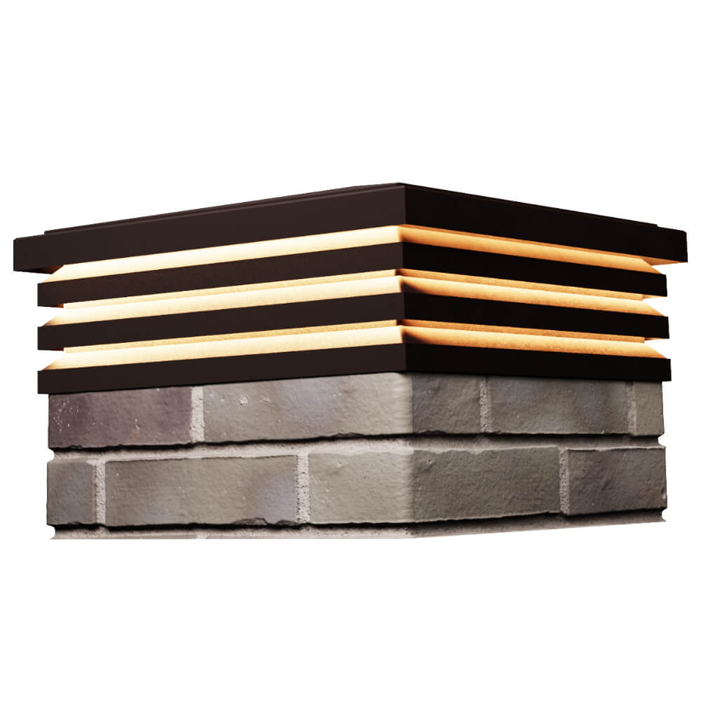 Колпак Zking Бона ХайТек Коричневый на столб 1.5х1.5 кирпича (385х385мм) с подсветкой в Тайшете фото