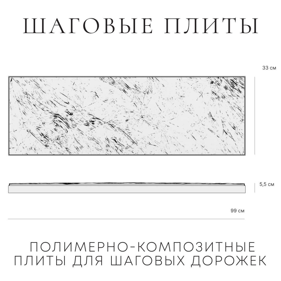 Шаговая плита STONE Графитовый Серый 990х330х55мм в Тайшете фото