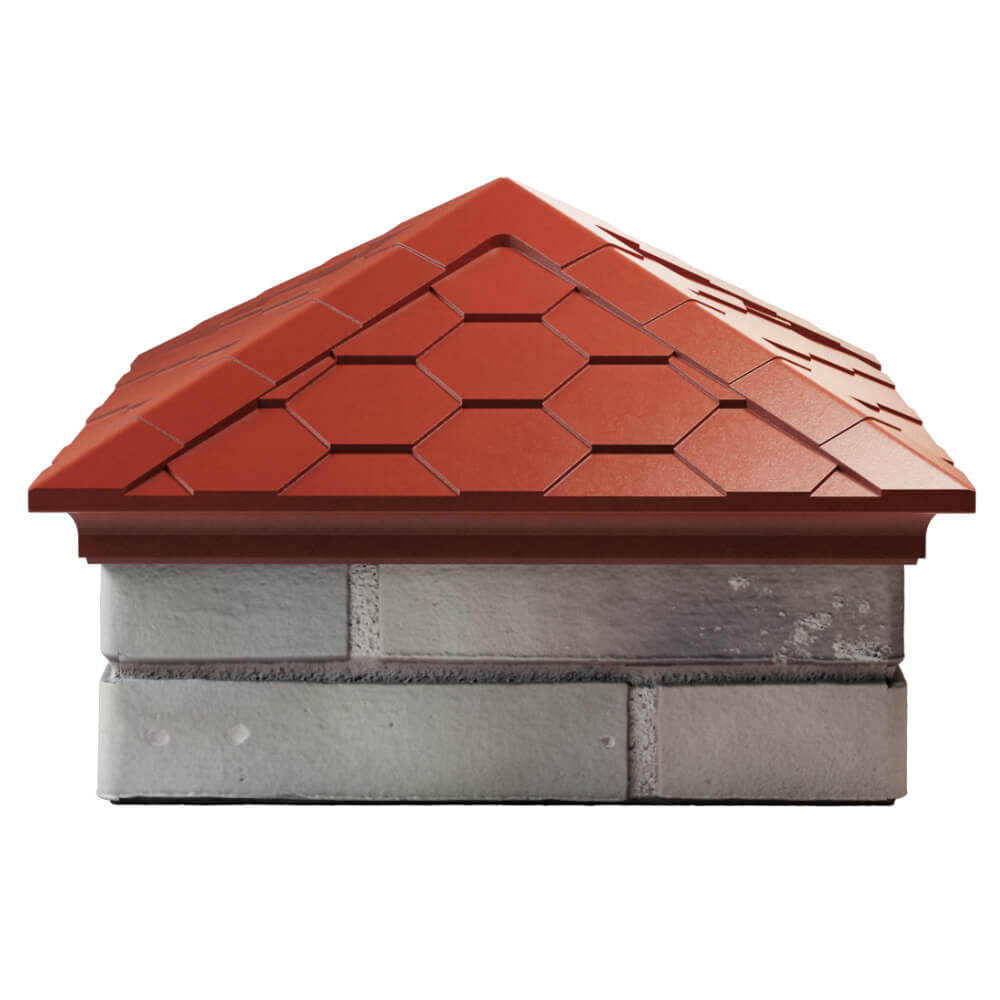 Колпак Zking Эверест Красный на столб 1.5х1.5 кирпича (390х390мм) Тайшет фото