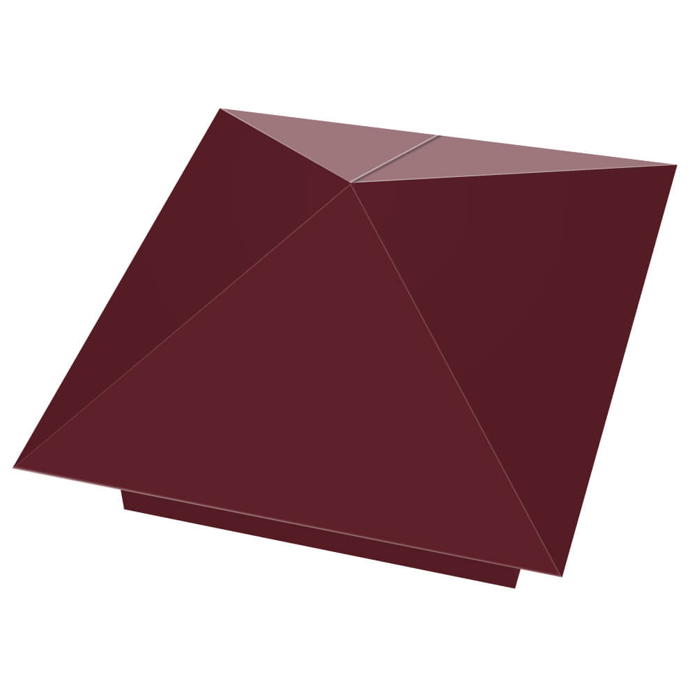 Колпак металлический 390х390мм RAL3005 Красное Вино заборный Тайшет фото