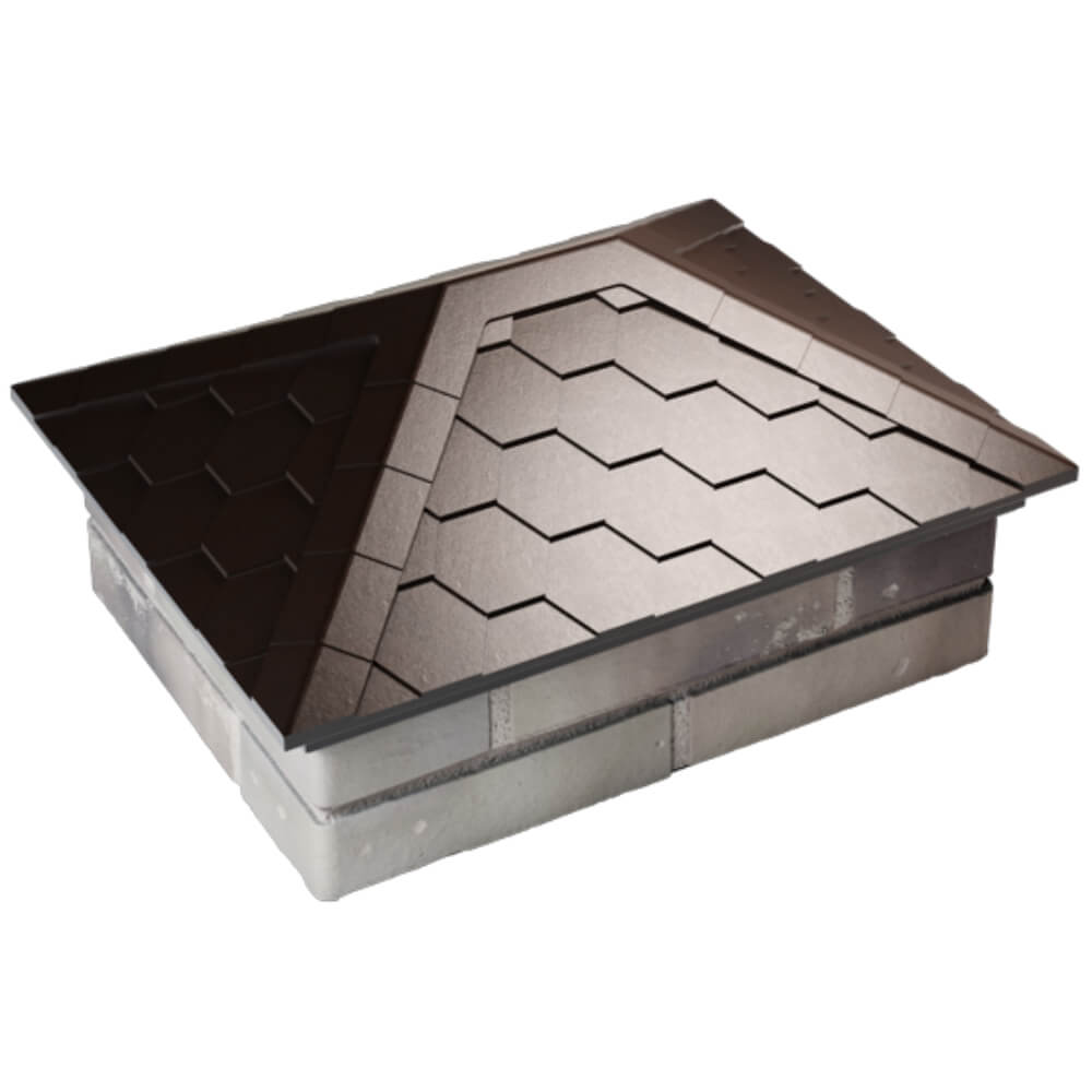 Колпак Zking Эверест Коричневый на столб 2х1.5 кирпича (520х390мм) Тайшет фото