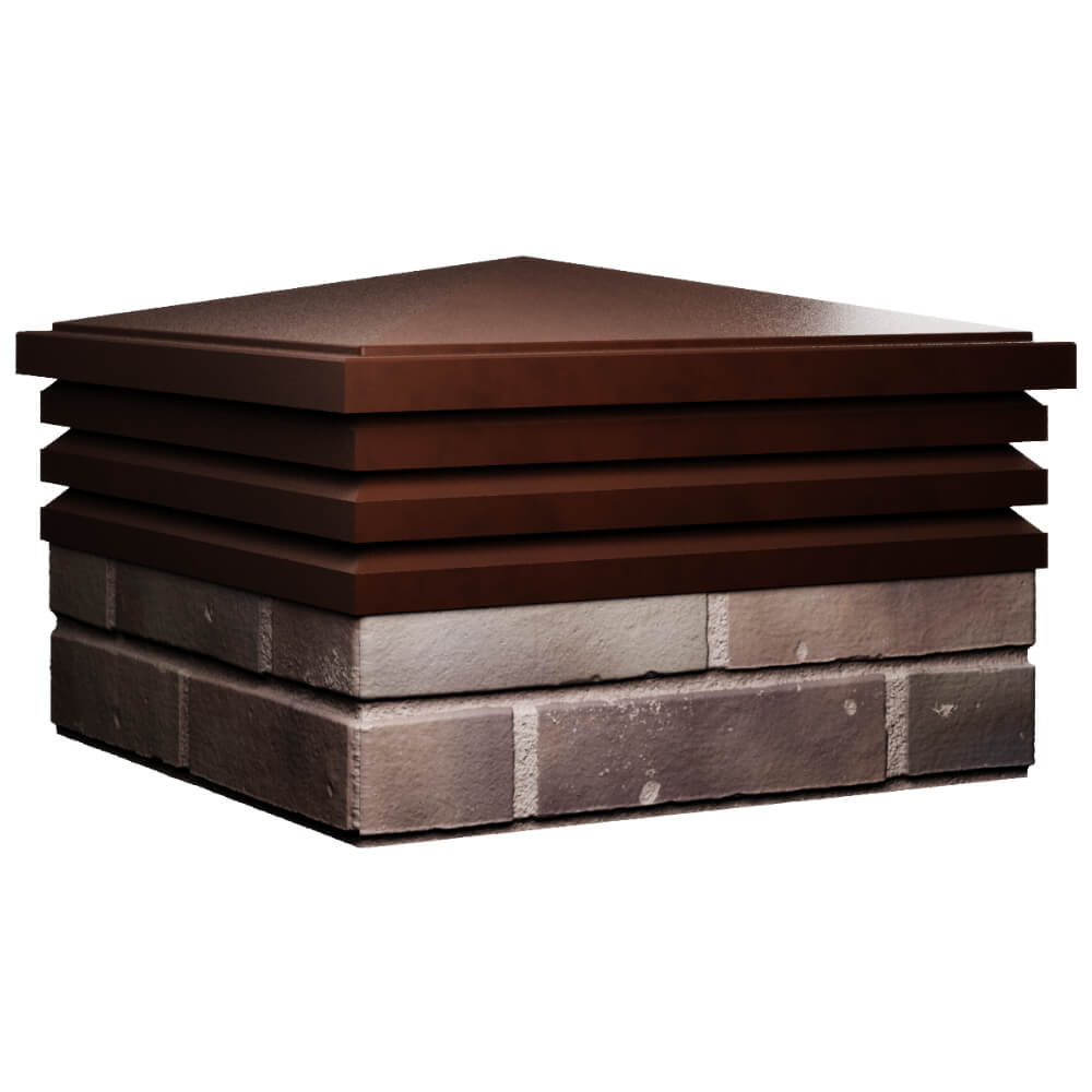 Колпак Zking Бона ХайТек Коричневый на столб 2х2 кирпича (513х513мм) в Тайшете фото