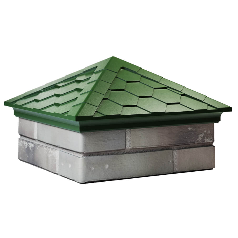 Колпак Zking Эверест Зеленый на столб 1.5х1.5 кирпича (390х390мм) в Тайшете фото