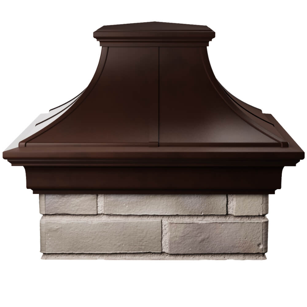 Колпак Zking Монблан Премиум Коричневый на столб 1.5х1.5 кирпича (385х385мм) Тайшет фото
