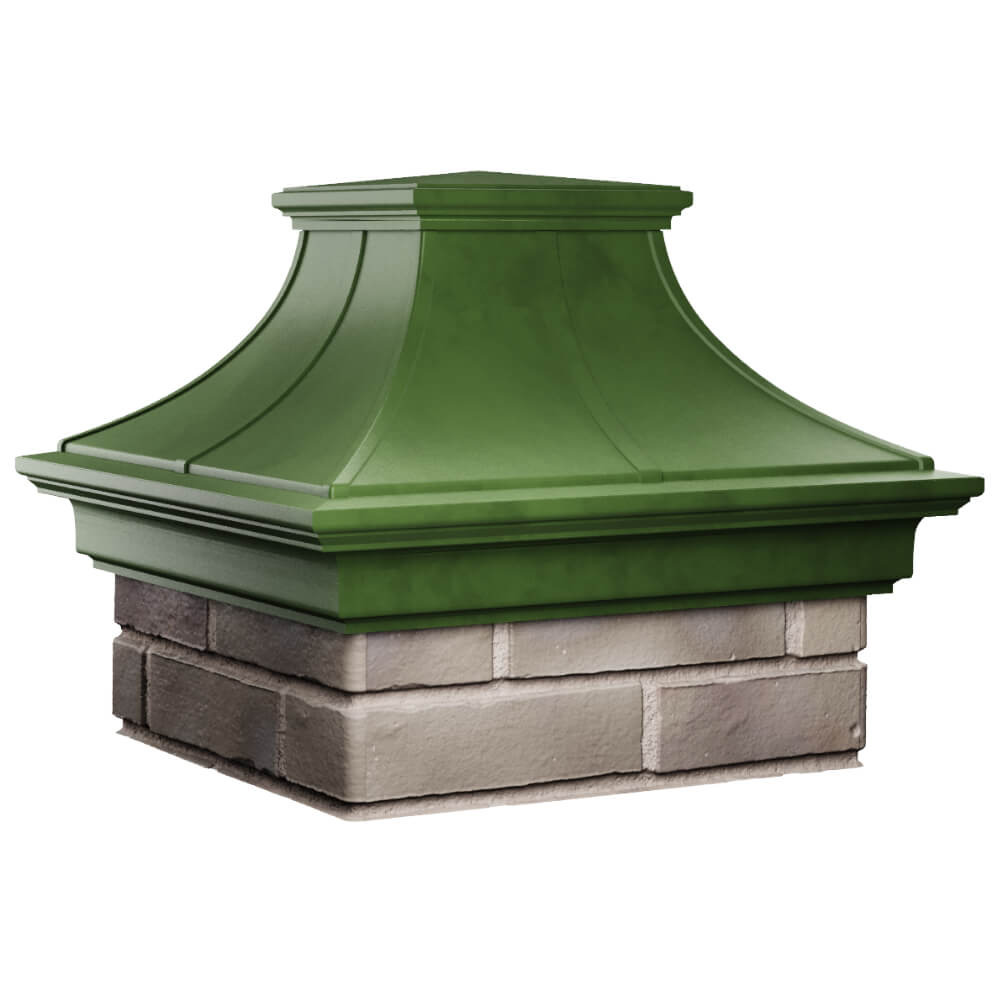 Колпак Zking Монблан Премиум Зеленый на столб 1.5х1.5 кирпича (385х385мм) в Тайшете фото
