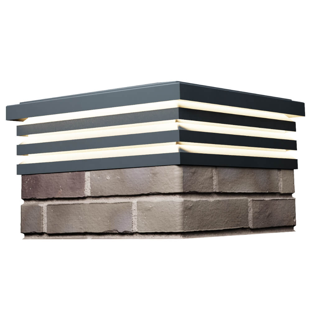 Колпак Zking Бона ХайТек Серый на столб 1.5х1.5 кирпича (385х385мм) с подсветкой в Тайшете фото