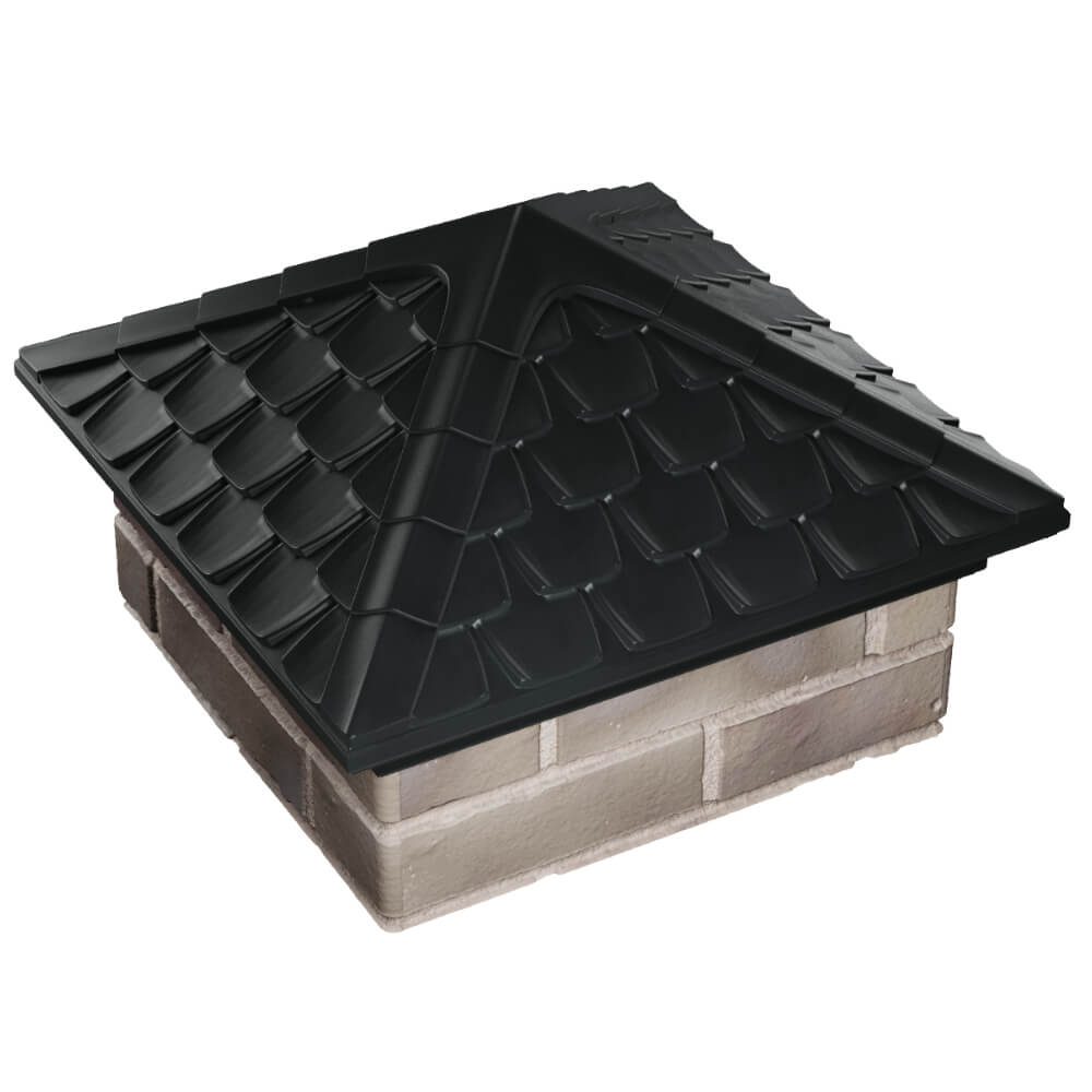 Колпак Zking Эльбрус Черный на столб 1.5х1.5 кирпича (385х385мм) в Тайшете фото