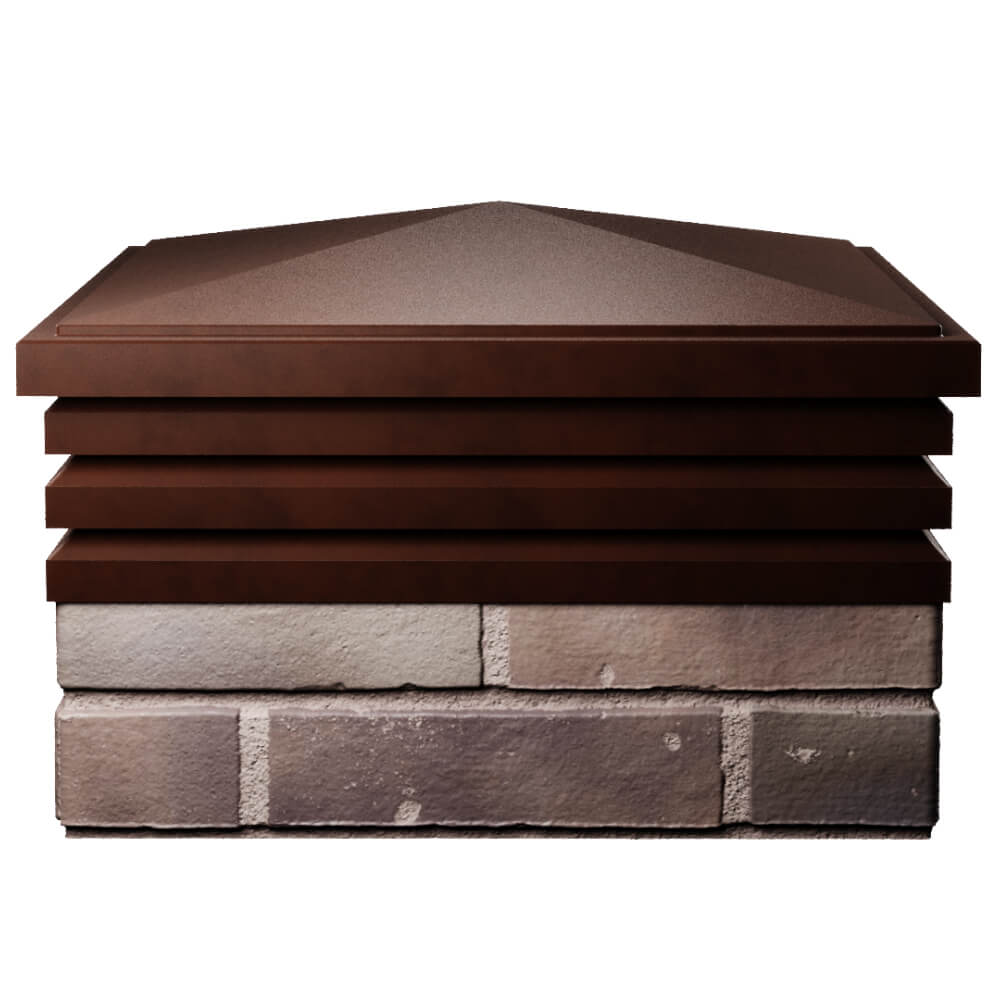 Колпак Zking Бона ХайТек Коричневый на столб 2х2 кирпича (513х513мм) Тайшет фото