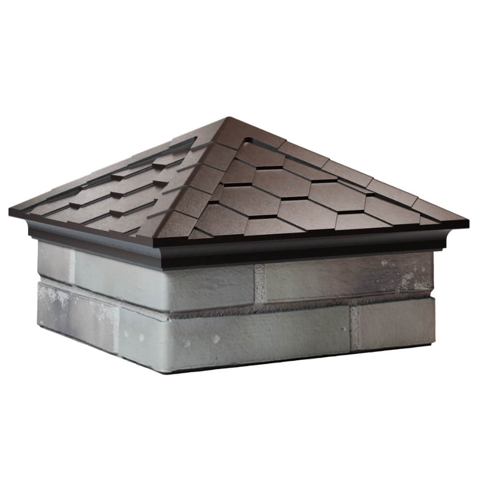 Колпак Zking Эверест Коричневый на столб 1.5х1.5 кирпича (390х390мм) в Тайшете фото