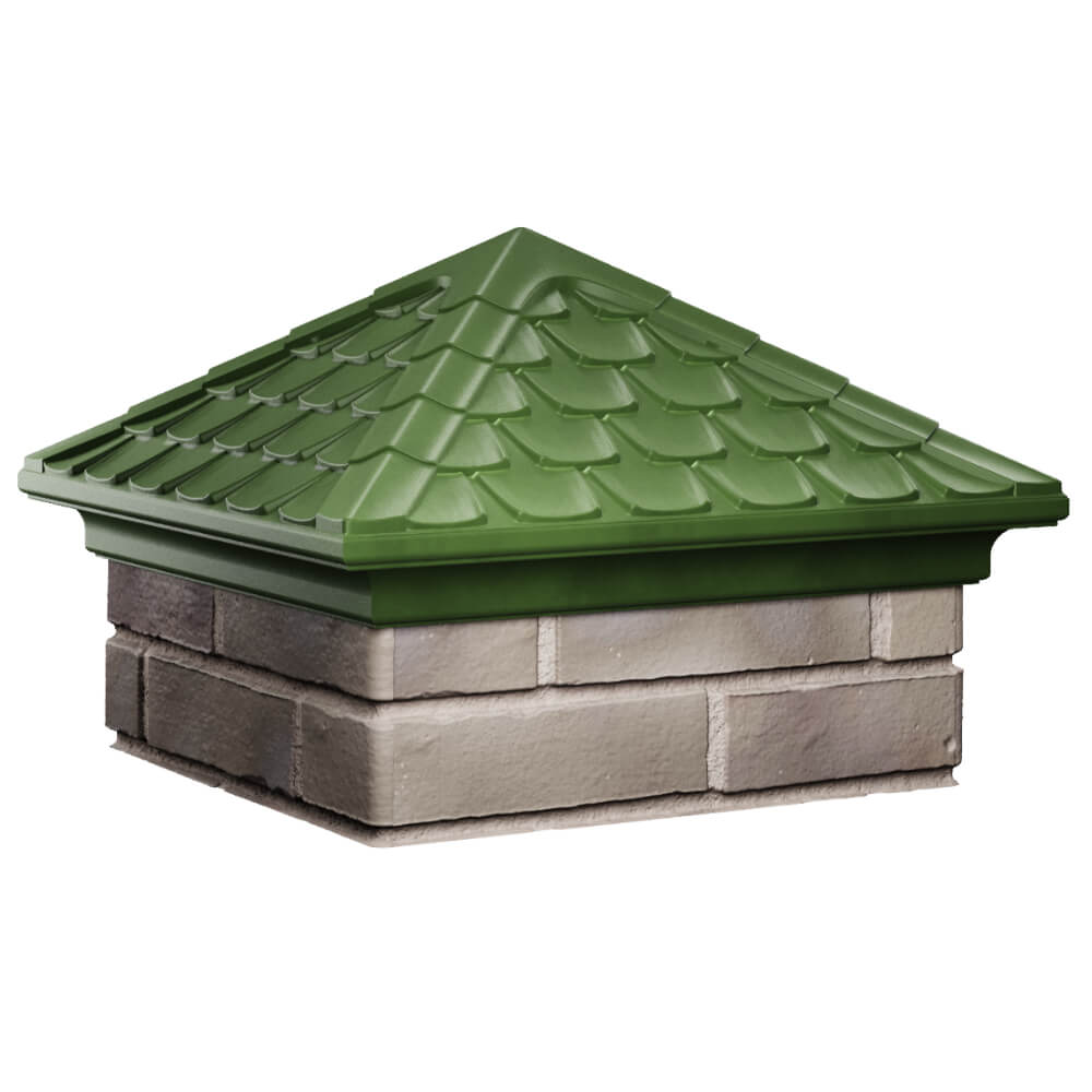 Колпак Zking Эльбрус Зеленый на столб 1.5х1.5 кирпича (385х385мм) в Тайшете фото