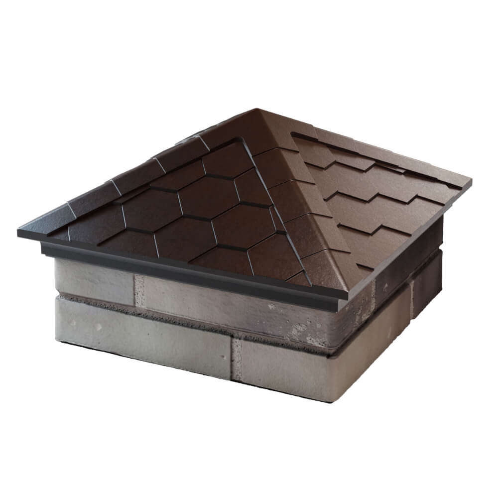 Колпак Zking Эверест Коричневый на столб 1.5х1.5 кирпича (390х390мм) в Тайшете фото