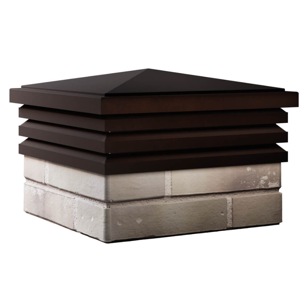 Колпак Zking Бона ХайТек Коричневый на столб 1.5х1.5 кирпича (385х385мм) в Тайшете фото