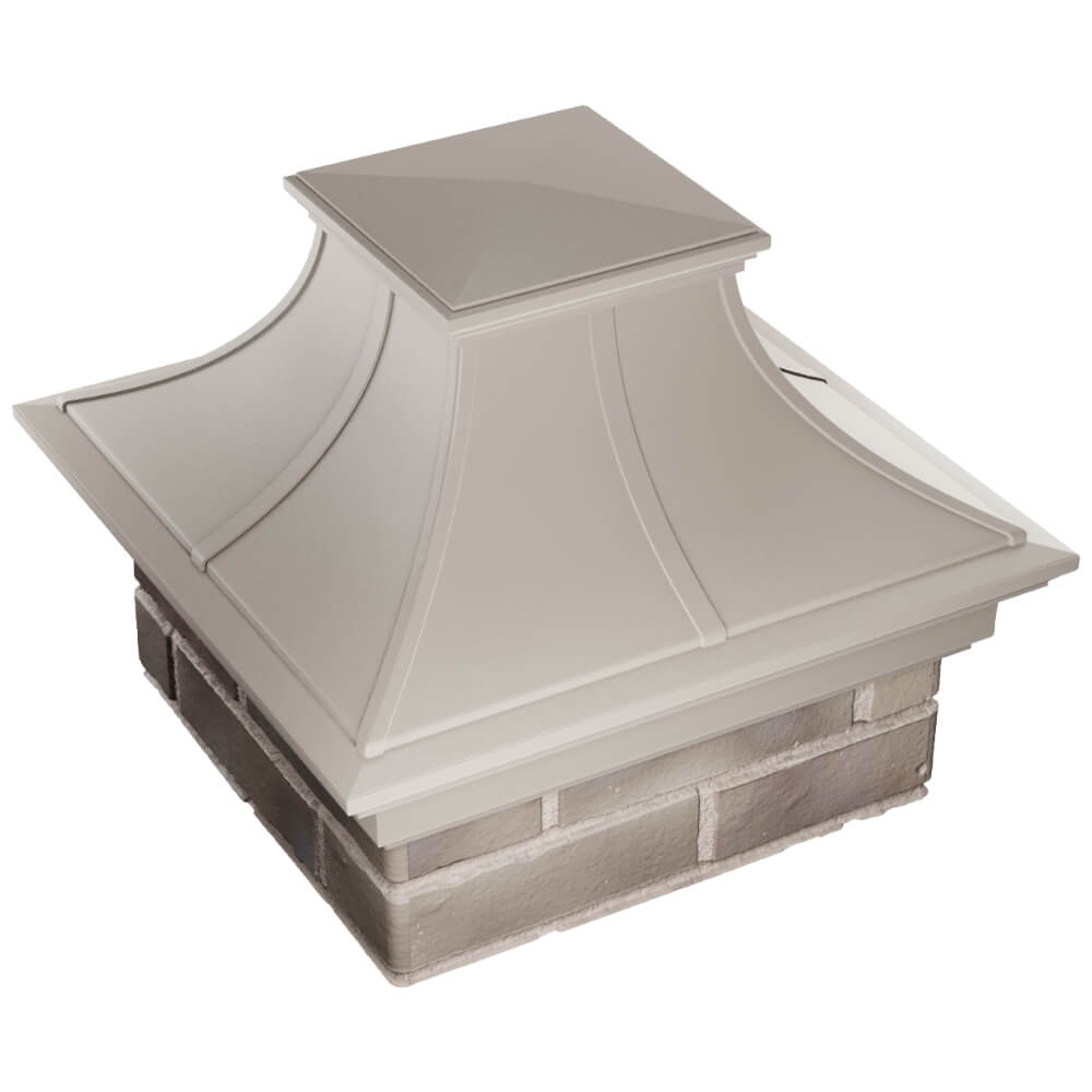 Колпак Zking Монблан Премиум Бежевый на столб 1.5х1.5 кирпича (385х385мм) в Тайшете фото